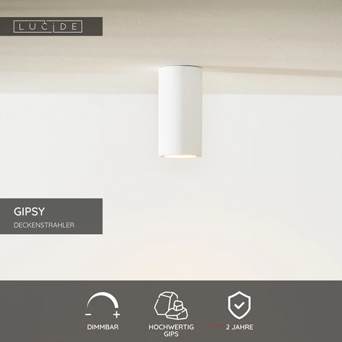 Lucide GIPSY - Deckenstrahler - Ø 7 cm - 1xGU10 - Weiß - USP